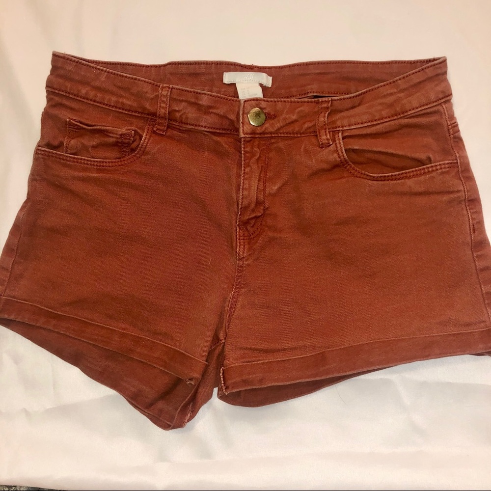 H&M orange jean shorts size 8